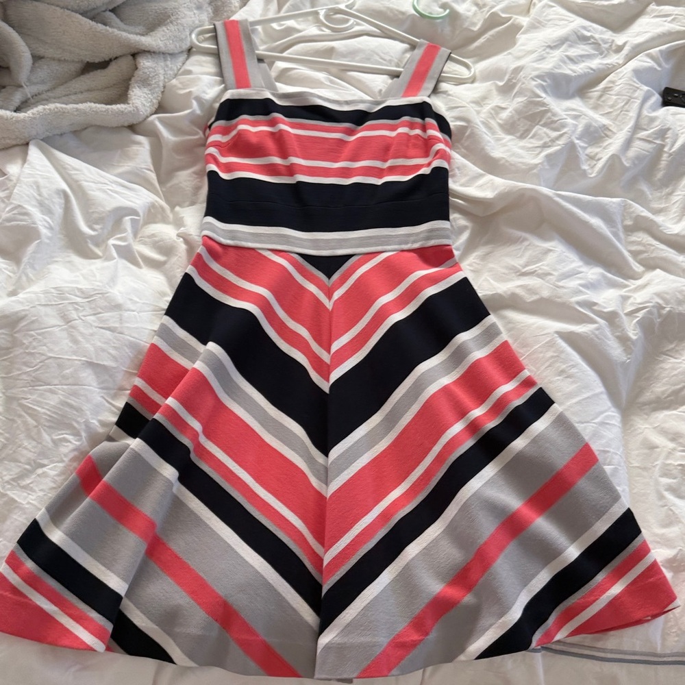Banana Republic Pink and Gray Striped Top